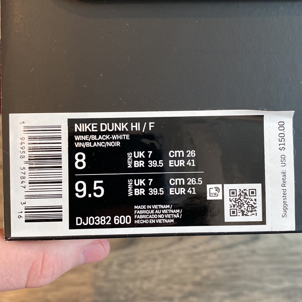 New Nike dunk high x Fragment size 8 - Picture 8 of 9